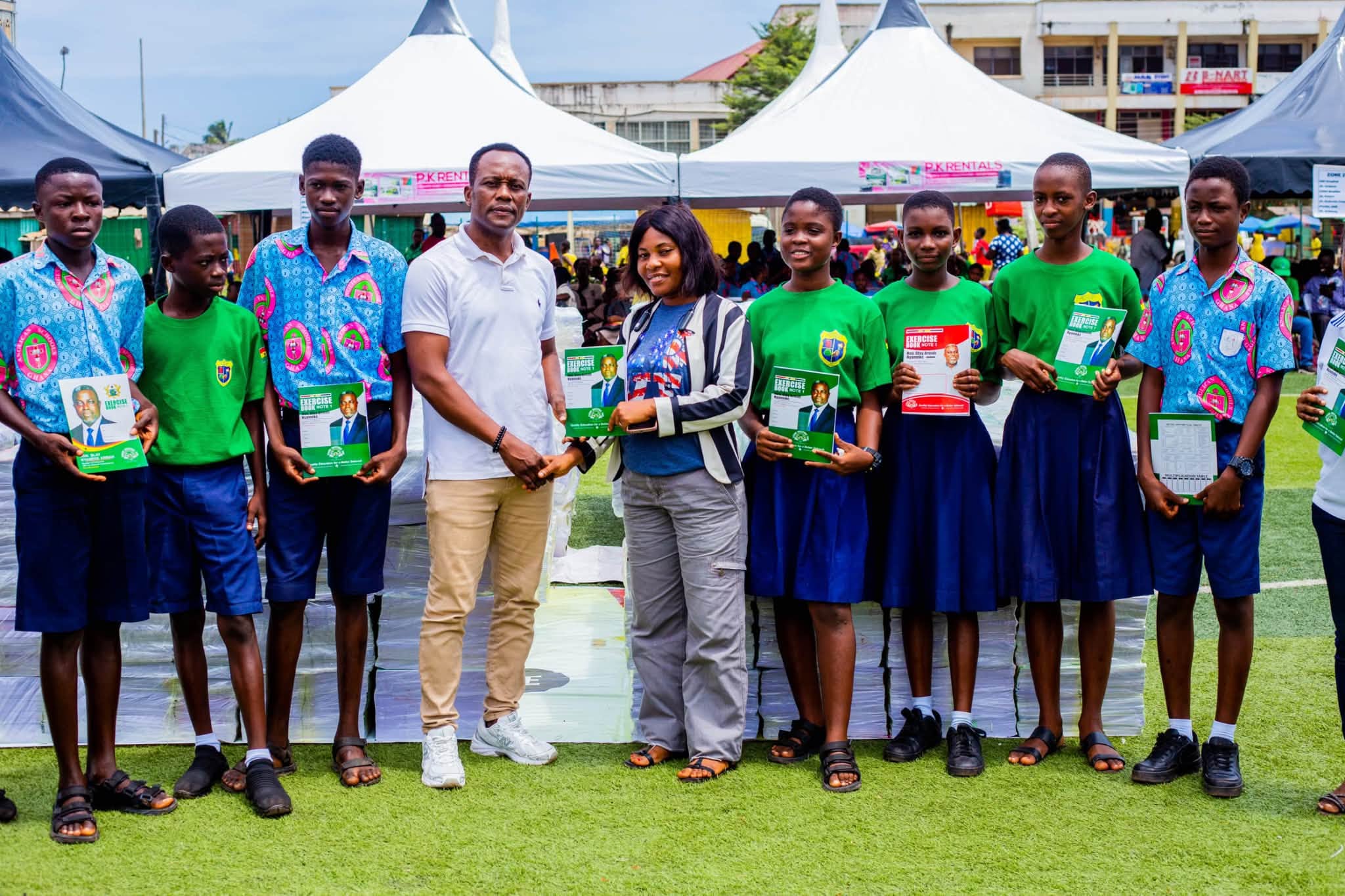 Pupils receiving exercise books during the 2026 Free Exercise Books Distribution