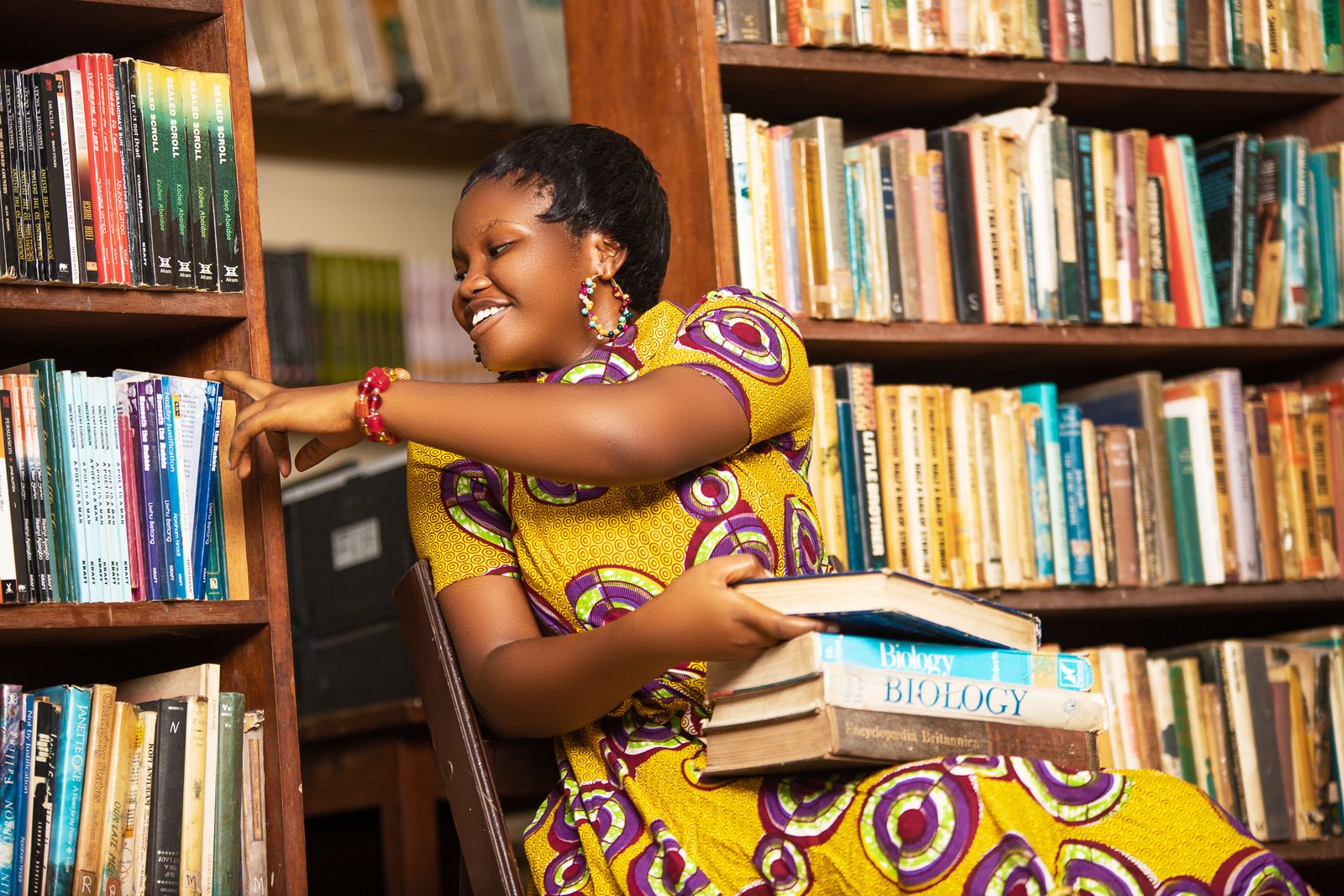 Student in school uniform outdoors in Ghana